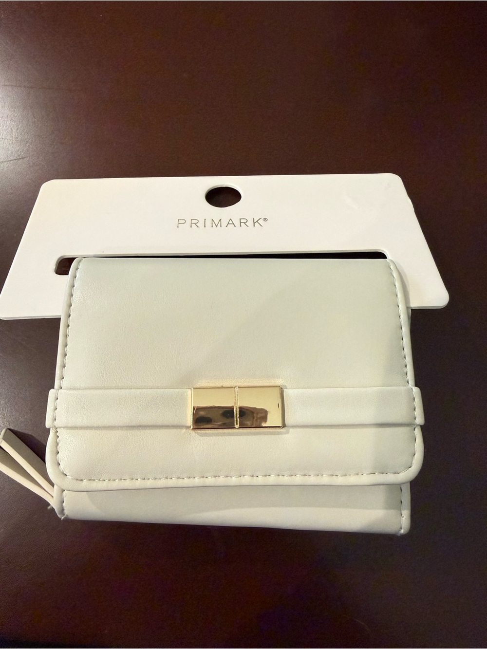 Primark Beige Mini Wallet with Gold Clasp *NEW